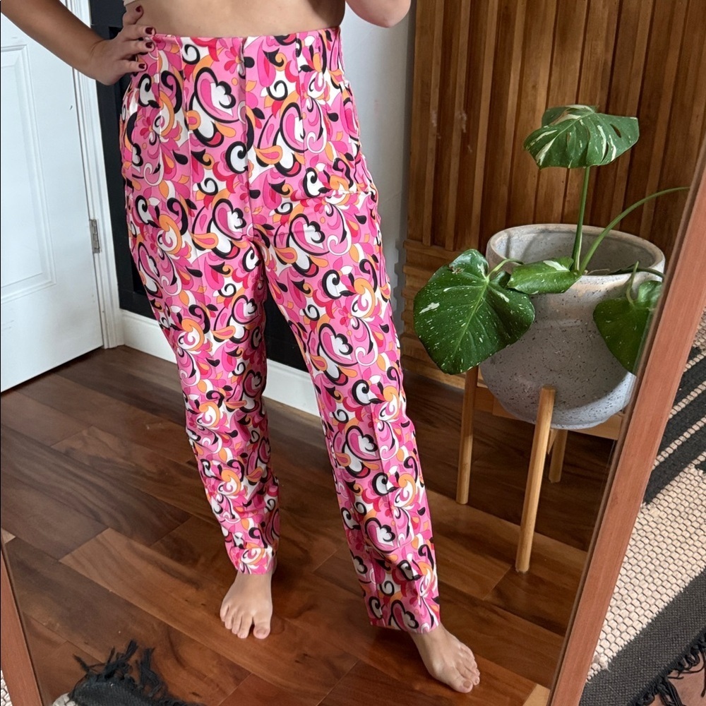 NWOT Zara Paisley Floral Straight Leg High Waist Pants in Multicolor. Size M - Picture 11 of 12